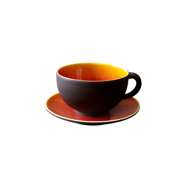 tourron orange tea cup  ceramic manufacturer